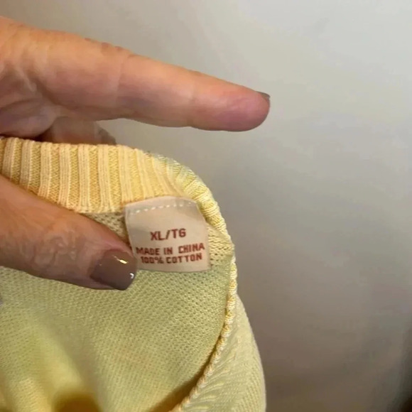 TOMMY BAHAMA MENS XL 100% COTTON SWEATER KNIT PULLOVER PALE YELLOW - Picture 6 of 7